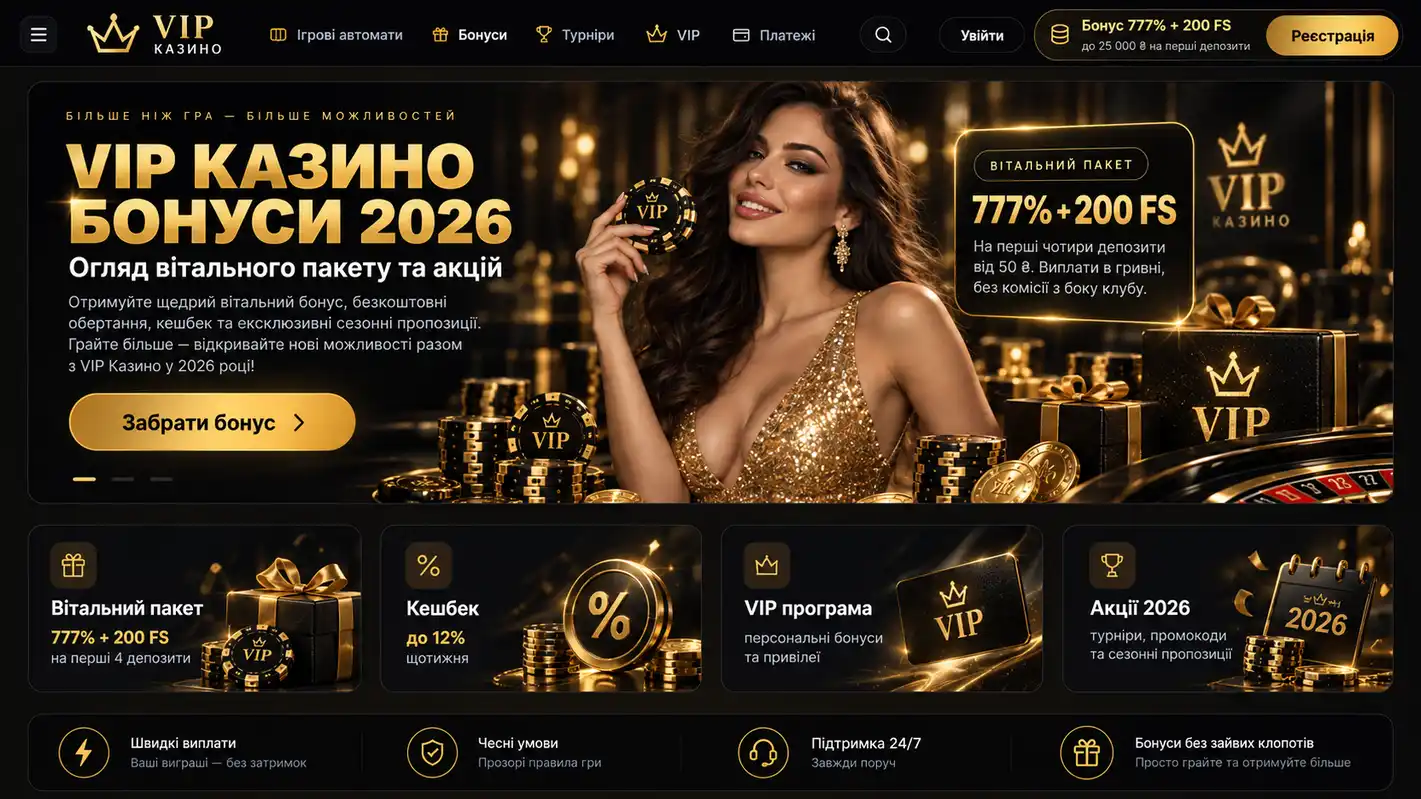 Бонуси та Пропозиції VIP Casino